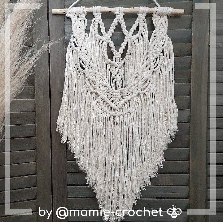 Tenture Macramé avec support mural "PRAYA"