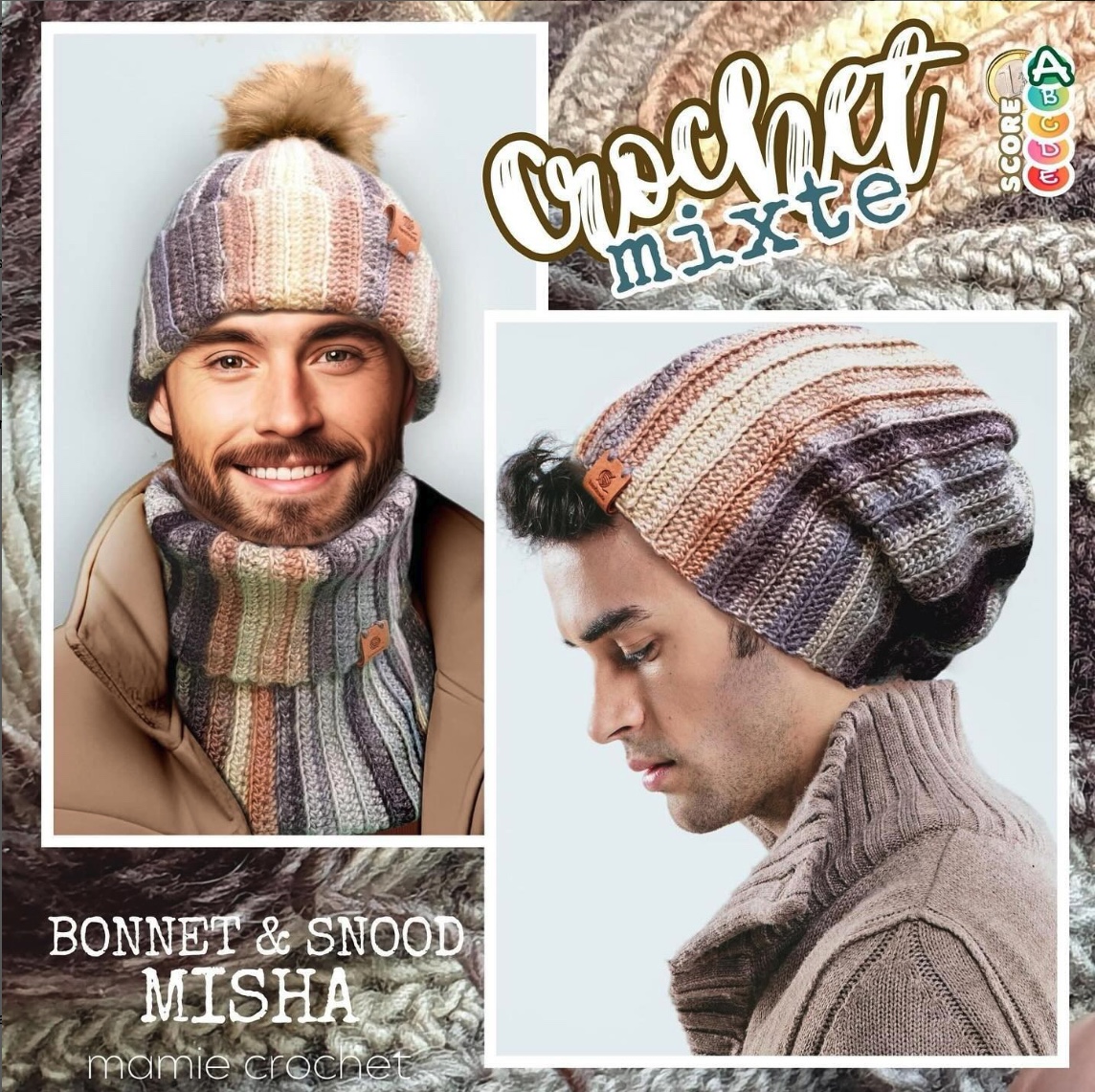 Bonnet et snood Misha Mamie Crochet tuto pdf
