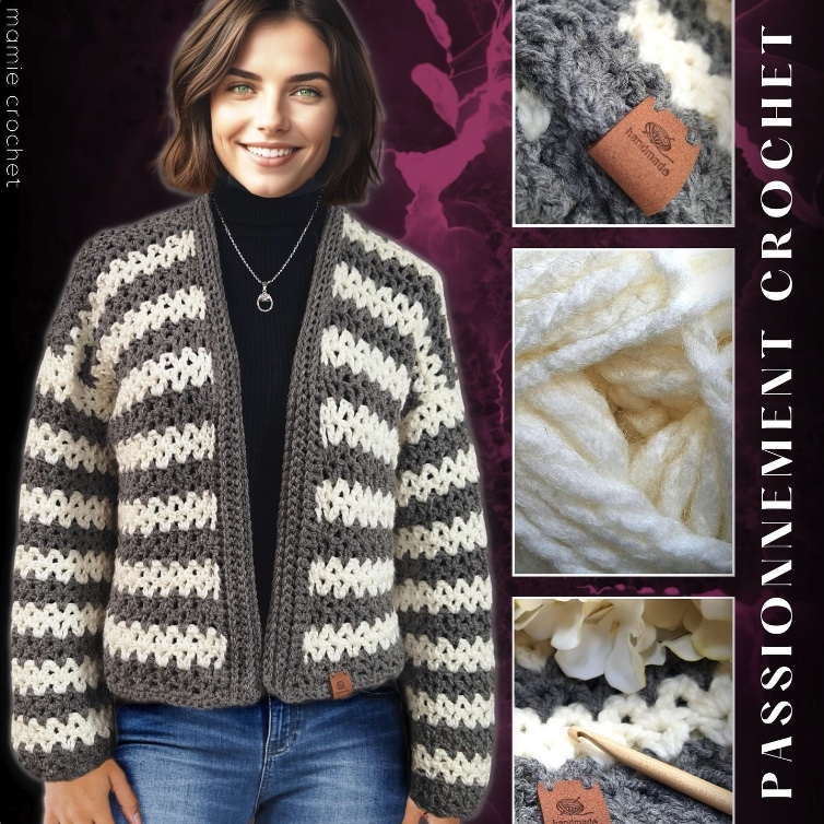 Cardigan Salomé Mamie Crochet tuto pdf