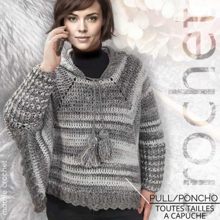 Pull Poncho Saddie Mamie Crochet tuto pdf