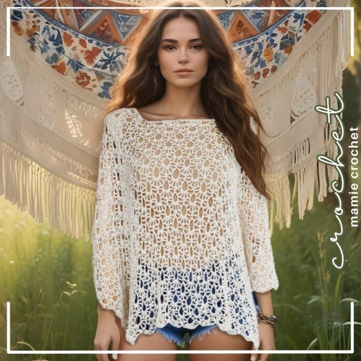 Poncho top Nahée Mamie Crochet tuto pdf