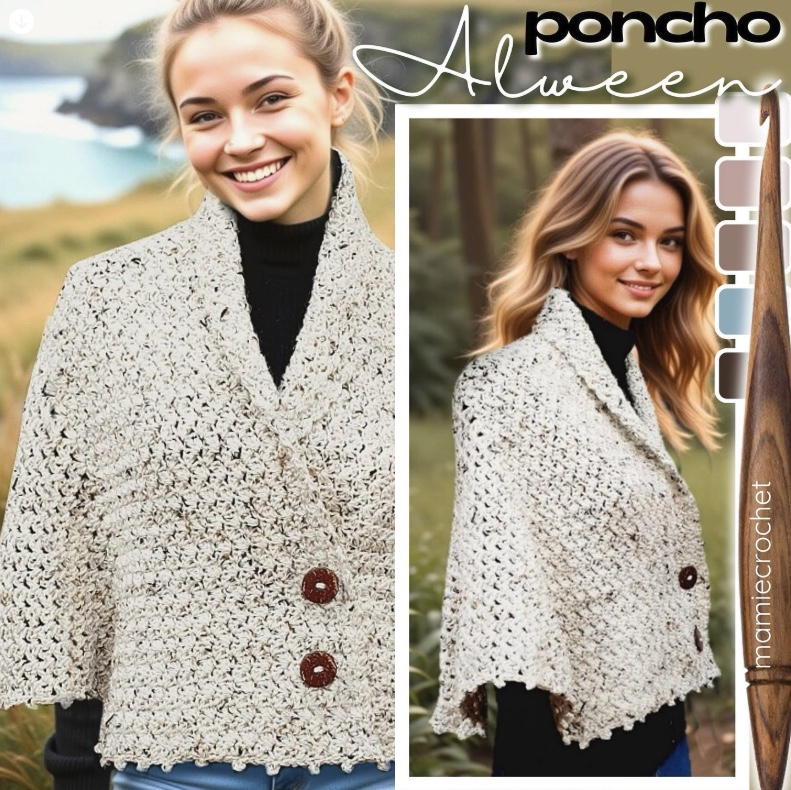 Poncho Alween Mamie Crochet tuto pdf