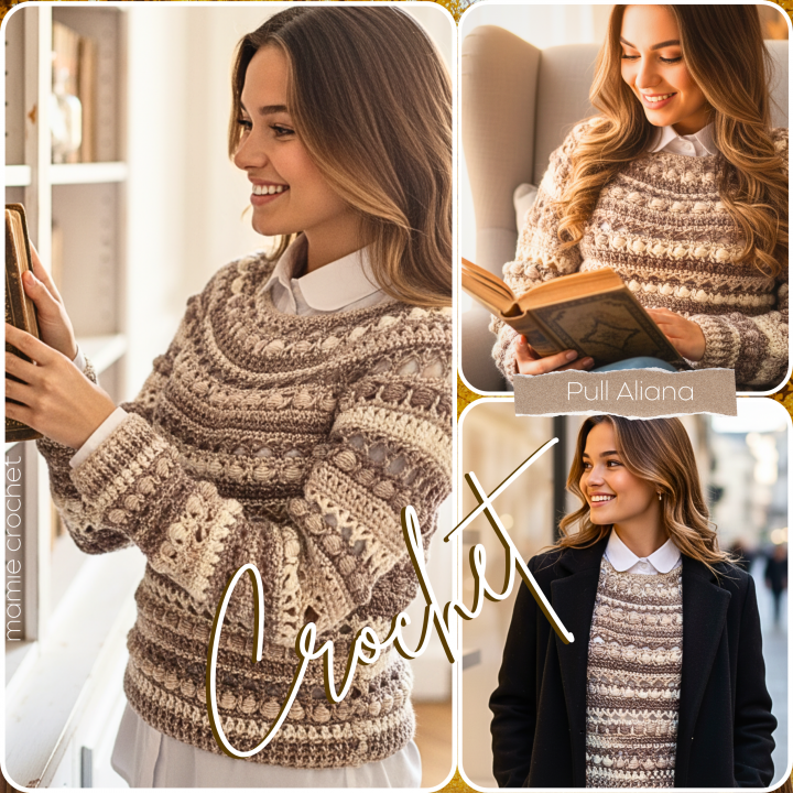 Pull Aliana Mamie Crochet tuto pdf