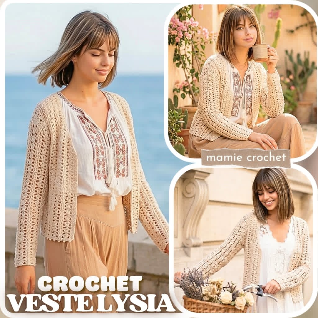 Cardigan Lysia Mamie Crochet tuto pdf